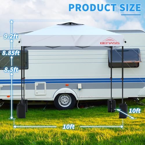 10x10 Pop Up Canopy Tent with 3 Sidewalls, White