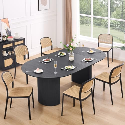 WILLIAMSPACE 86.61" Wood Extendable Dining Table for 6 to 8, Modern Oval...