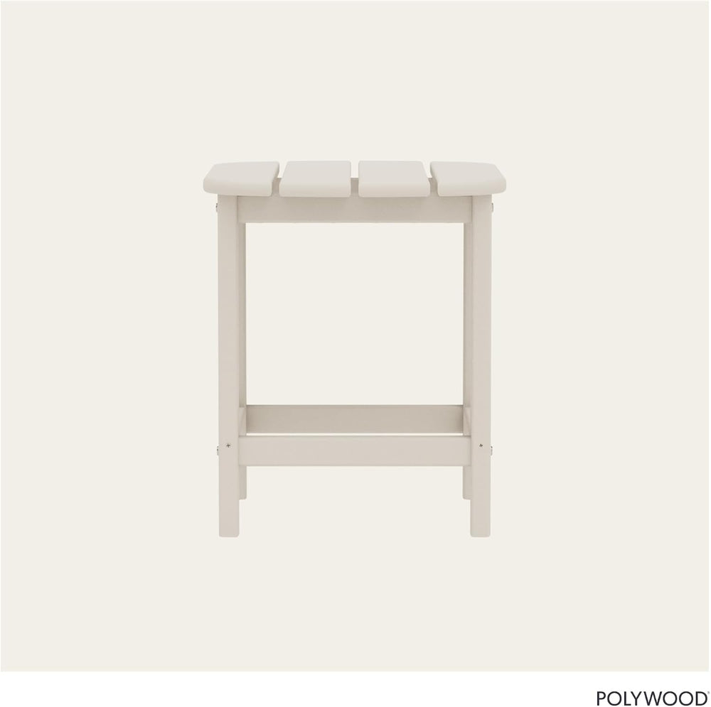 POLYWOOD SBT18SA South Beach 18" Outdoor Side Table, Sand