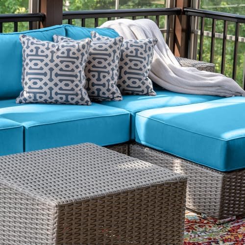 14 piece outdoor patio waterproof cushion covers, fits, front angle view