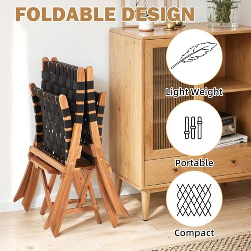 3 Piece Bistro Set, Acacia Wood Small Patio Furniture Set for 2