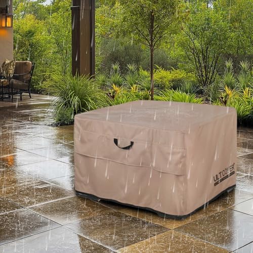 ULTCOVER Waterproof Square Patio Fire Pit Table Cover 44 inch