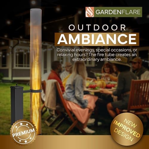 Premium 58in Wood Pellet Patio Heater, Fire Tube, Black