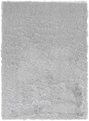 SAFAVIEH Area Rug 5x7 - Paris Shag Collection - Silver, Handmade, Soft Flowin...