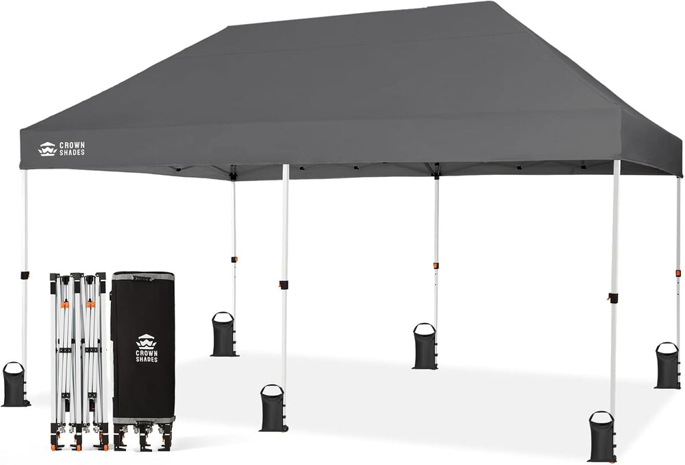 CROWN SHADES 10x15 Pop Up Canopy Outdoor Tent, Event Shelter, Gray