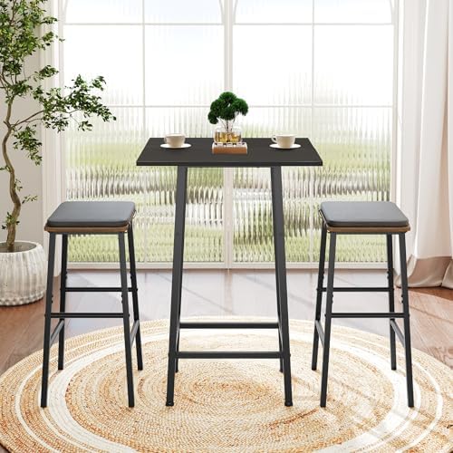 YATINEY Bar Table, Kitchen Dining Table, Bar Counter Height Table, Pub Color ...