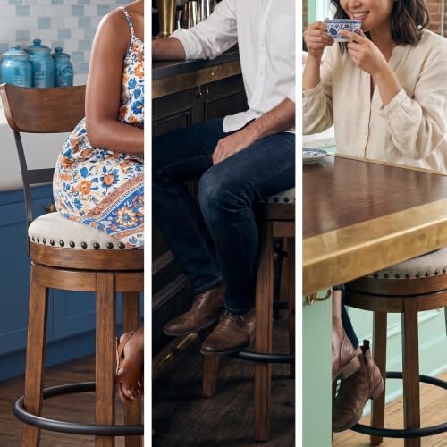 Signature Design by Ashley Valebeck Swivel Bar Stool with Back, 30 in