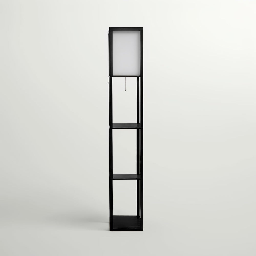 Brightech Maxwell - Modern Shelf Floor Lamp with Lamp Shade & Warm White ...