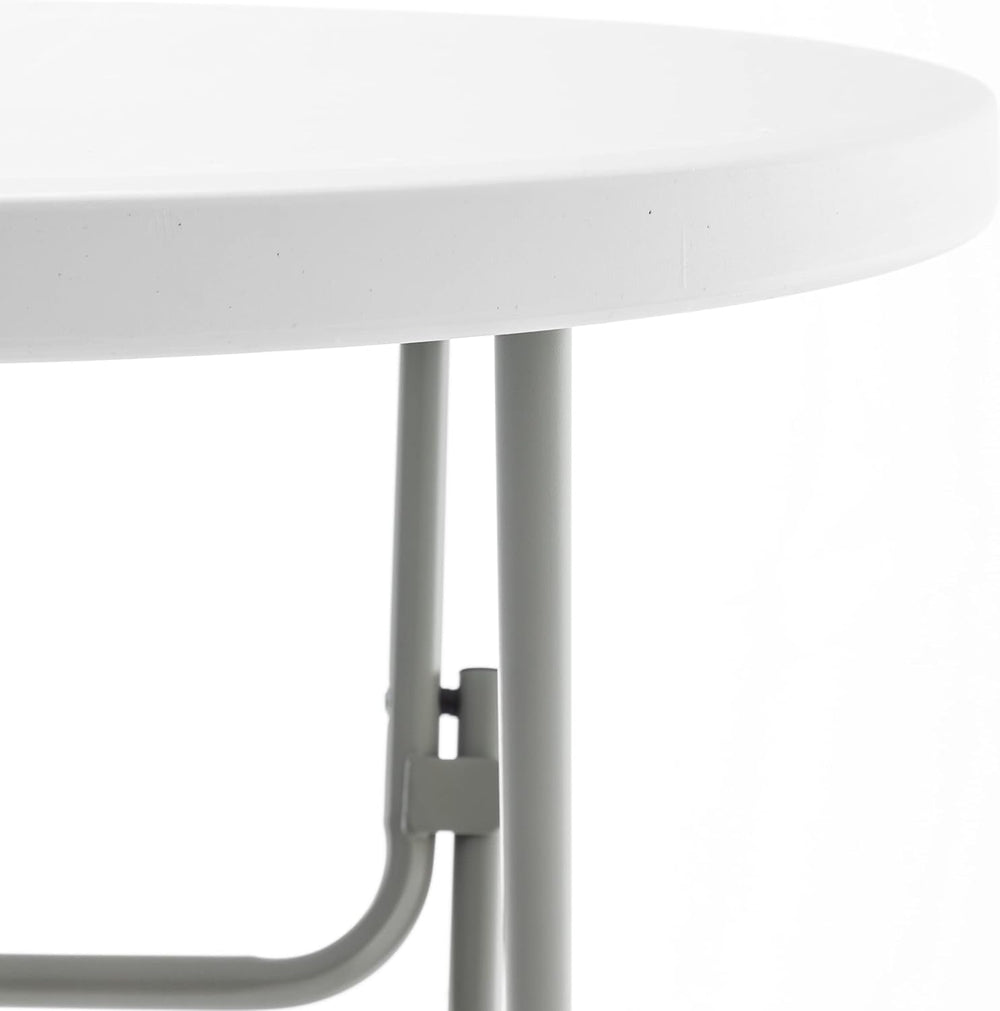 BTExpert 32" Round 43" Bar Height White Granite Plastic Folding Tab...