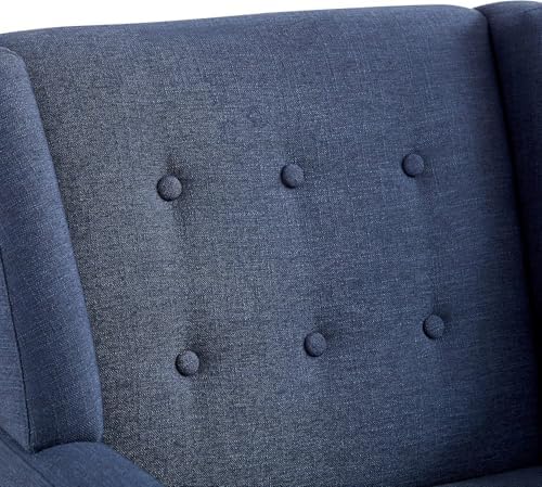 HUIMO Accent Chairs Set of 4, Upholstered Button Tufted Armchair, Linen Fabri...