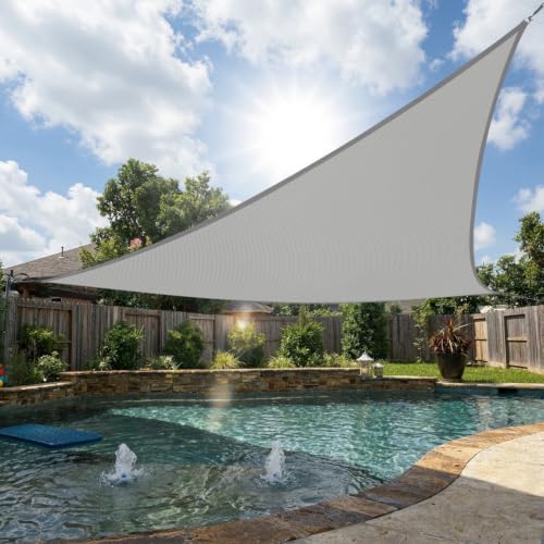 12' x 12' x 17' Gray Triangle Sun Shade Sail for Patio