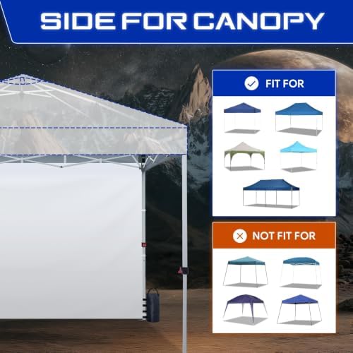 FANPAT Sidewalls for 10x10 Pop Up Canopy, Dusk Gray (3Pcs Sidewalls Only)