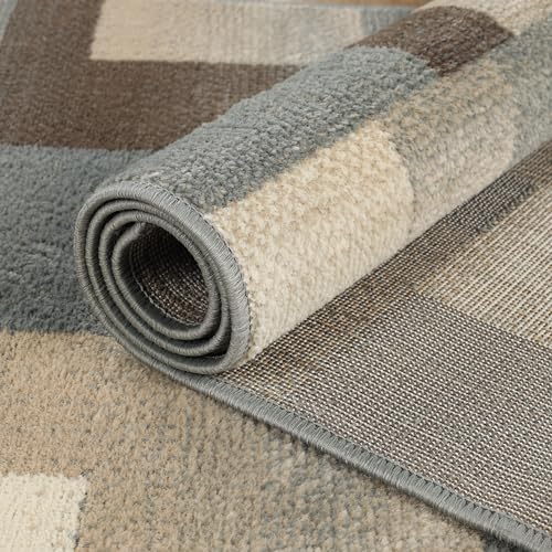 SUPERIOR Clifton Indoor Plush Area Rug, Easy Clean, 3'x5', A Grey