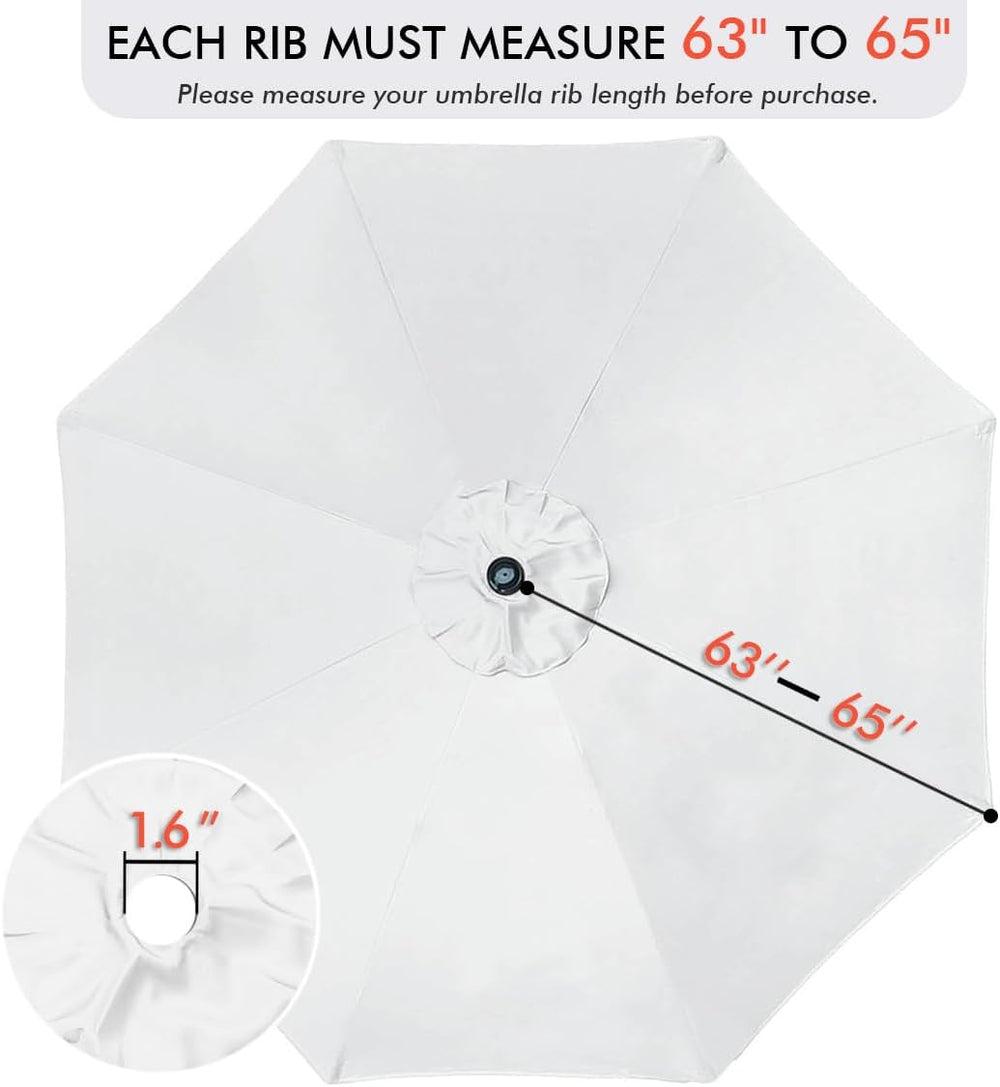 ontheway 11FT Patio Umbrella Enhanced Replacement Canopy Market Table 8 Ribs ...
