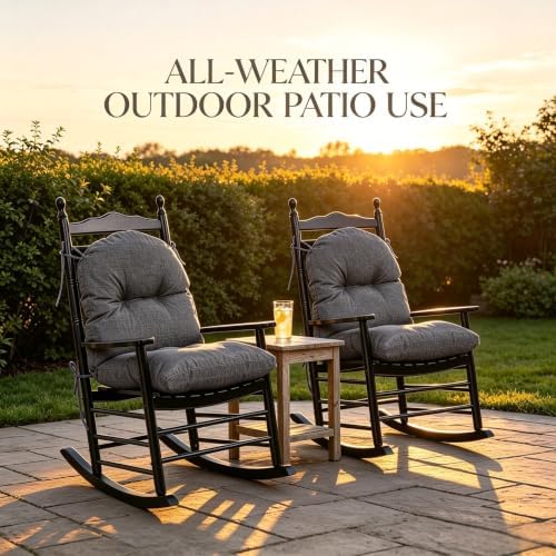 QILLOWAY Tufted Outdoor Chair Cushion Waterproof 43x20x4 Inch Non Slip Replac...