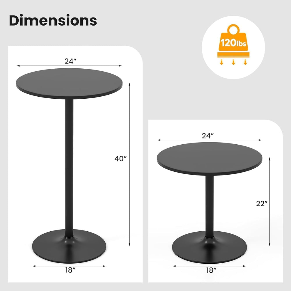 ERGOMASTER Cocktail Table,Two-in-one Modern Style Standing Circular Bar Table...