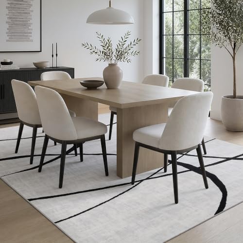 YIHOUSE 6x9 Washable Modern Abstract Black White Area Rug