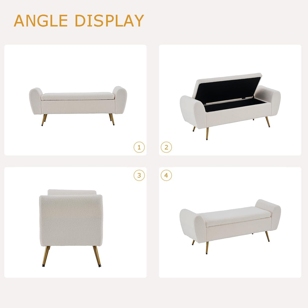 Storage Bench for Bedroom, 55" Extra Long Bench for King Size Bed, Moder...
