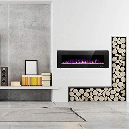 R.W.FLAME 42IN Recessed and Wall Mounted, The Thinnest Fireplace, Low Noise, ...