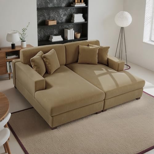 Chaise Lounge Chair Indoor, Oversized Upholstered Sofa Bed for Living Room, C...