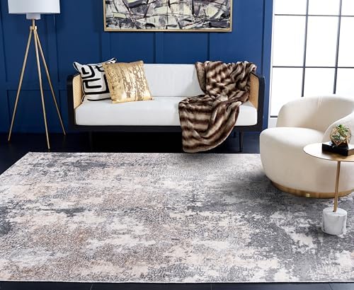SAFAVIEH Aston Collection X-Large Area Rug - 12' x 18', Light Grey &a...