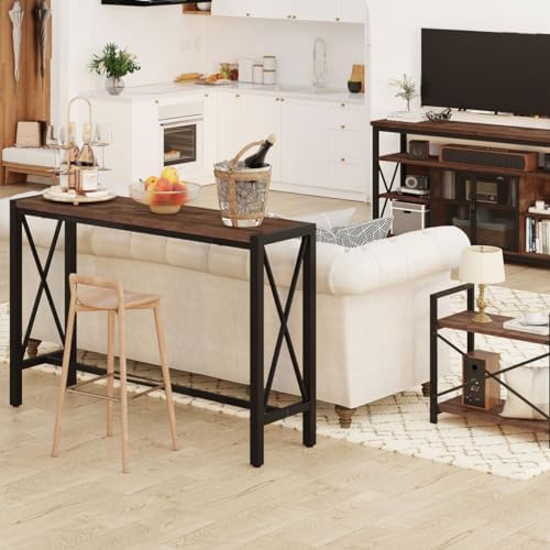 BON AUGURE Bar Table, 55 in Counter Height Pub Tables, Rectangular Tall Behin...