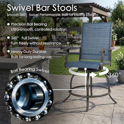 Kozyard Isabella Outdoor Swivel Bar Stools