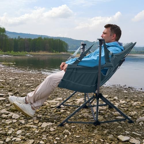 TIMBER RIDGE Hammock Camping Chair with Adjustable Backrest, Heavy Duty Foldi...