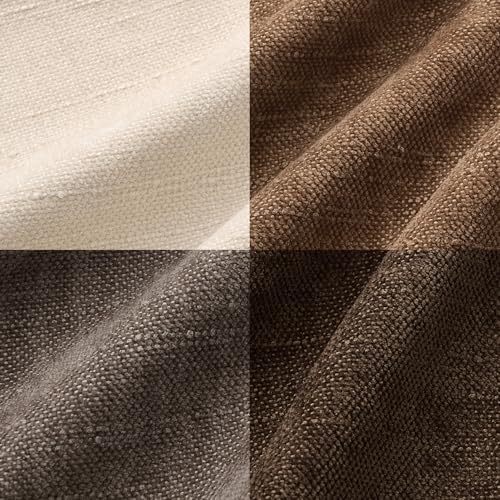 Pack of 4 Throw Pillow Covers 20x20 Inch Chenille Textured Neutral Brown Soft...