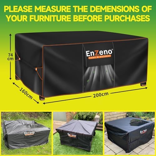 Enzeno Patio Furniture Cover Outdoor Waterproof 78" L x 63" W x 28&...