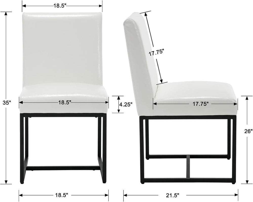 HNY Modern Dining Chairs Set of 6, Upholstered Leather Dining Room Chairs wit...