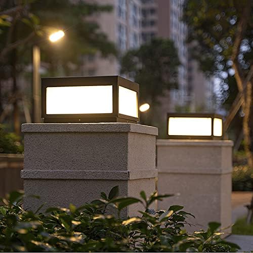 Outdoor Modern Stainless Steel Post Light, LED Fence Deck Cap Light Lantern C...