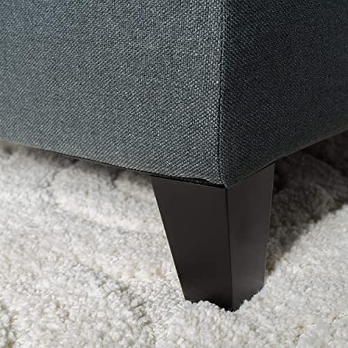 Christopher Knight Home Ottilie Fabric Storage Ottoman, Dark Grey Dimensions:...