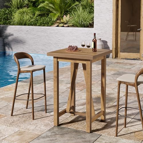Tribesigns Square Bar Table, 39.4" Tall Counter Height Pub Table for Coc...