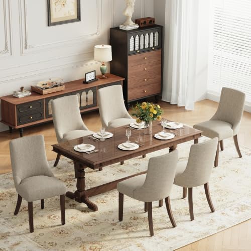 MALOL Wooden Dining Chairs Set of 6, Upholstered Kitchen & Dining Room Ch...