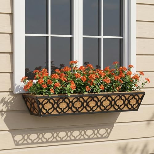 Y&M 4-Pack 30 Inch Railing Planter Boxes 24 Inch 2 Pack, Hanging Balcony ...