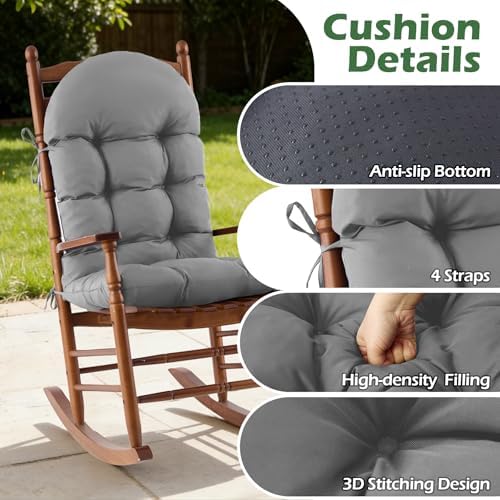 Rocking Chair Cushions, Indoor/Outdoor Adirondack Chair Cushion, Waterproof a...