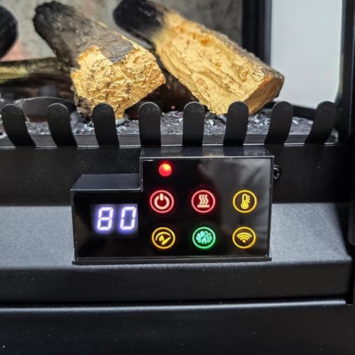 Modern Ember Harlowe Freestanding Electric Fireplace Stove Heater in Black wi...