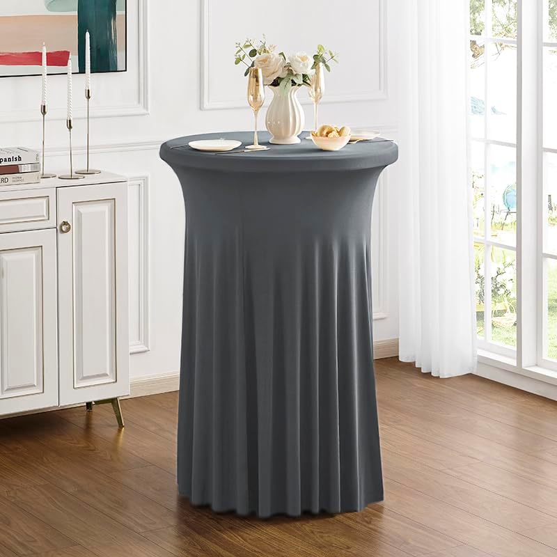 2 Pack Highboy Cocktail Table Cover Skirt Tablecloth (32" x 43", Da...