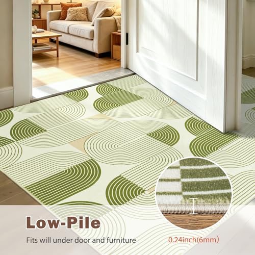 8x10 Area Rugs Washable Living Room Rug - Non-Slip Carpets Modern Rug