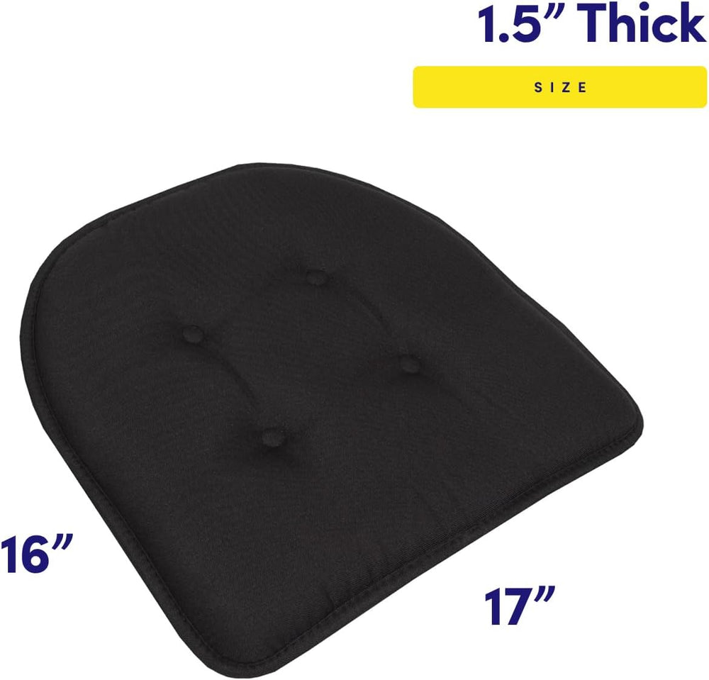 Sweet Home Collection Chair Cushion Memory Foam Pads Tufted Slip Non Skid Rub...