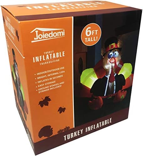 Joiedomi 6 FT Thanksgiving Inflatable Turkey Decorations, LED Light Up Turkey...
