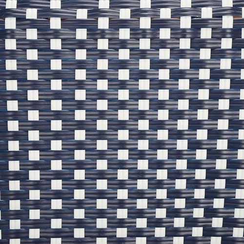 SAFAVIEH Outdoor - California Armchair Set of 2 - Navy & White - Faux Wic...