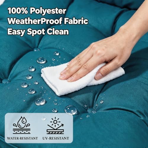 QILLOWAY Outdoor Rocking Chair Cushion 43x21 Inch, 100% Polyester Waterproof ...