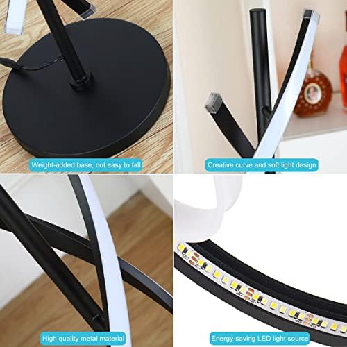 Modern Spiral Floor Lamps for Living Room, 40W LED Floor Lamp with Remote Con...