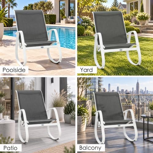 Kozyard Outdoor Rocking Chair, Powder-Coated Aluminum Frame