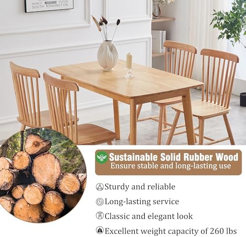 Dining Chairs Set of 4, Farmhouse Solid Wood Windsor Kitchen Chairs Set with ...