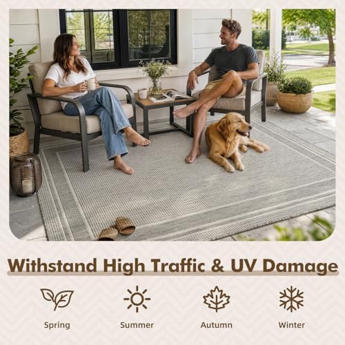 MontVoo-Outdoor Rug-Patio Rug 5x7 ft Polypropylene Indoor Outdoor Rugs Outdoo...