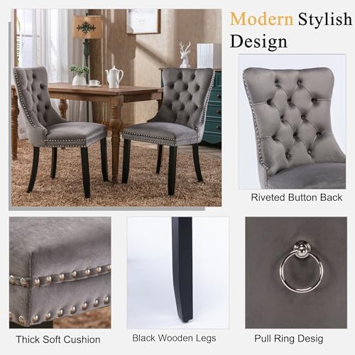 Round Extendable Dining Table Set for 6, 43"-59" Black Expandable K...