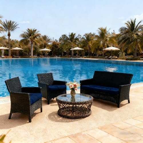 Outdoor Chair Cushions, Patio Wicker Furniture Seat Pads, Waterproof